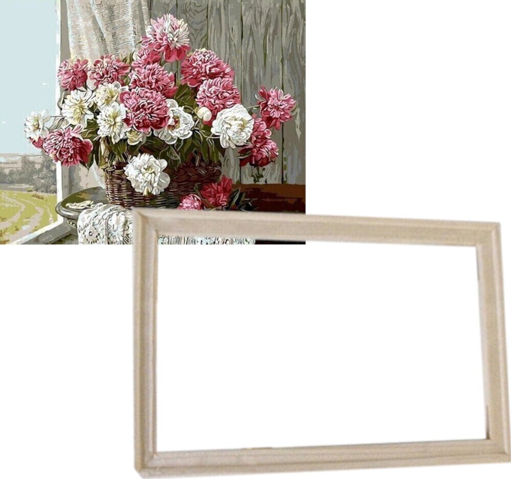 Painting by Numbers Gaira With Frame Without Stretched Canvas Peonies