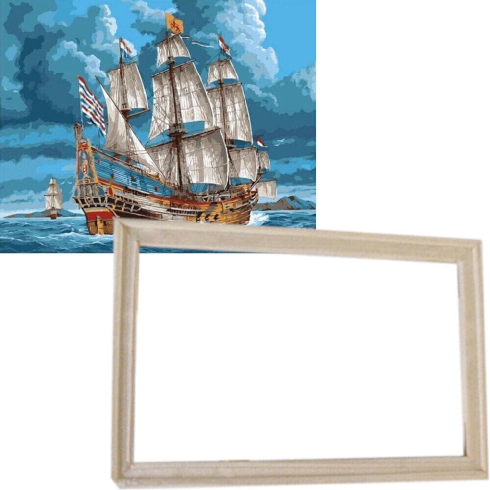 Maling efter tal Gaira With Frame Without Stretched Canvas Sailing Boat