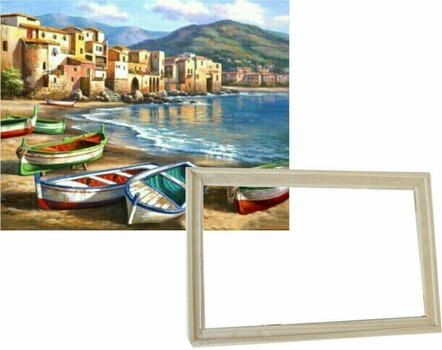 Maalaa numeroiden mukaan Gaira With Frame Without Stretched Canvas Harbor - 1