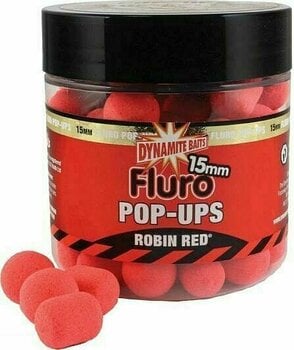 Boilies flutuantes Dynamite Baits Fluro 15 mm Robin Red Boilies flutuantes - 1