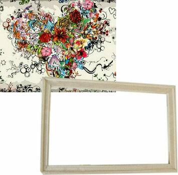 Ζωγραφική με Αριθμούς Gaira With Frame Without Stretched Canvas Heart Of Flowers - 1