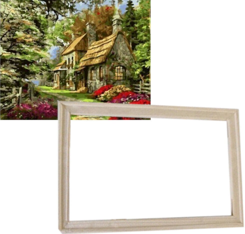 Maalaa numeroiden mukaan Gaira With Frame Without Stretched Canvas Old House