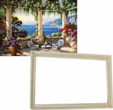 Schilderen op nummer Gaira With Frame Without Stretched Canvas Terrace above the Sea - 1
