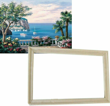 Ζωγραφική με Αριθμούς Gaira With Frame Without Stretched Canvas Terrace above the Harbor - 1