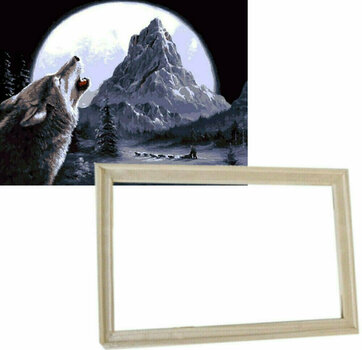 Schilderen op nummer Gaira With Frame Without Stretched Canvas Wolf - 1