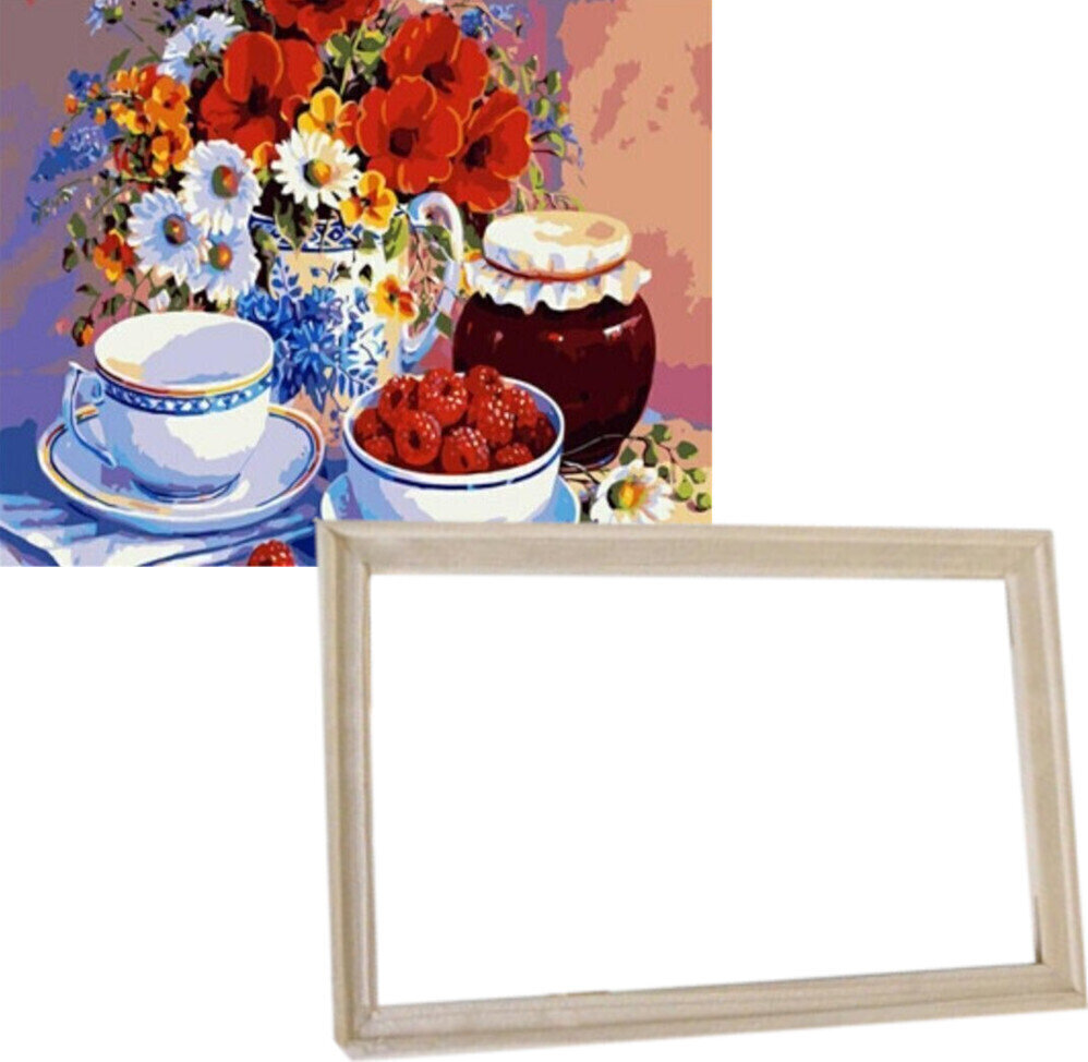 Painting by Numbers Gaira With Frame Without Stretched Canvas Still Life with Raspberries