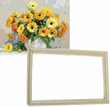Peinture par numéros Gaira Avec cadre sans toile tendue Bouquet jaune - 1