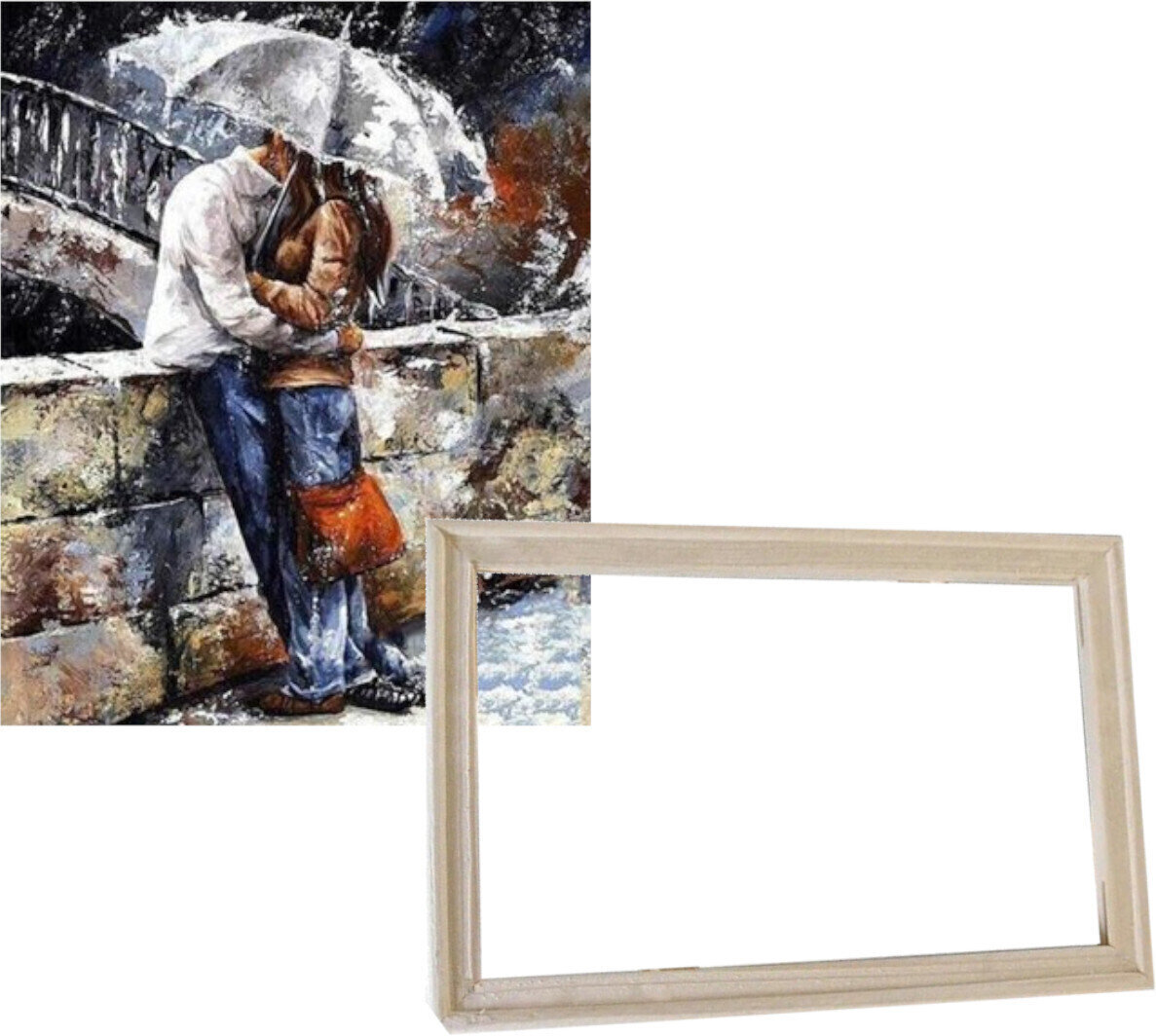 Maling efter tal Gaira With Frame Without Stretched Canvas Couple Under Umbrella