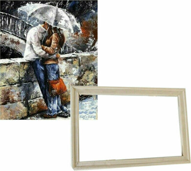 Ζωγραφική με Αριθμούς Gaira With Frame Without Stretched Canvas Couple Under Umbrella - 1