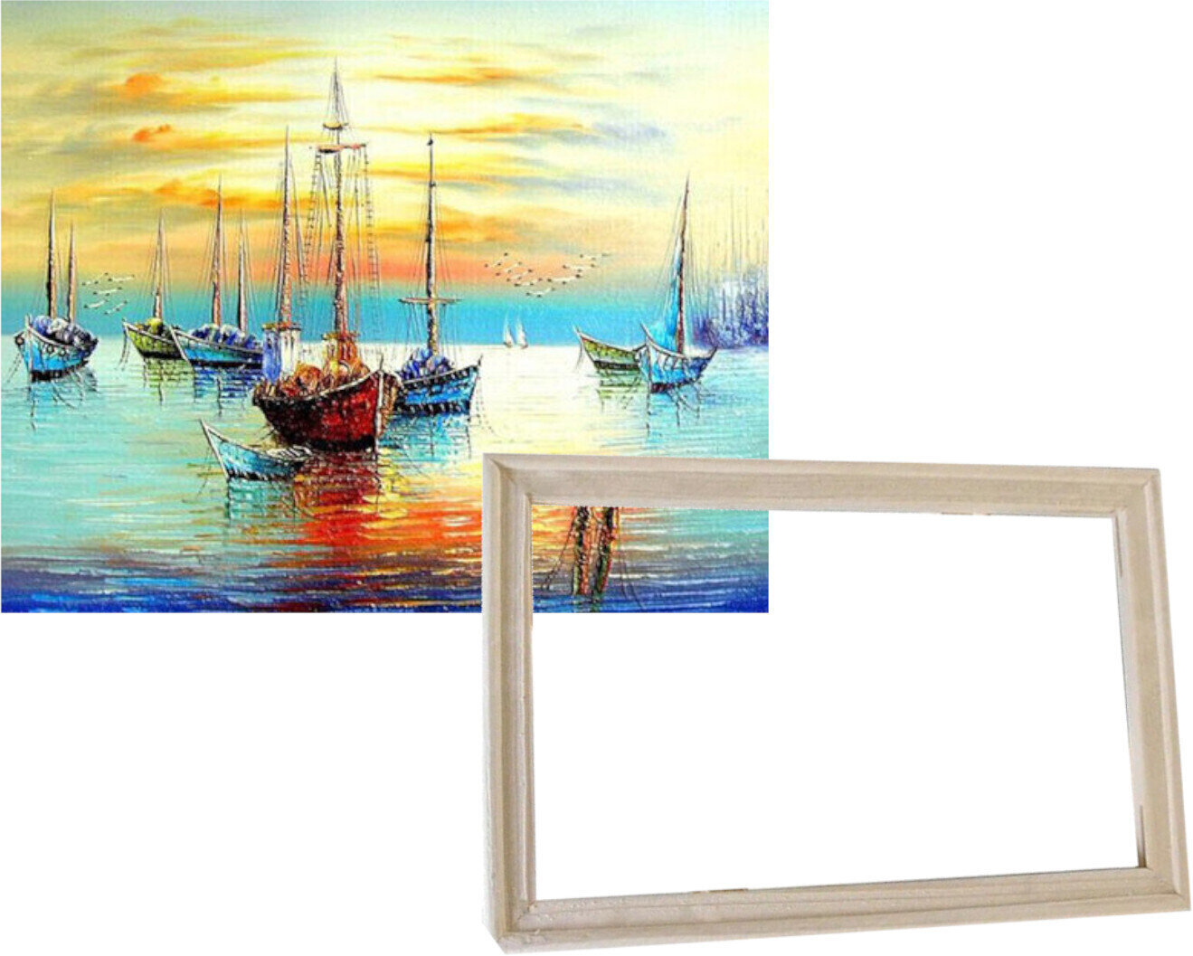 Maalaa numeroiden mukaan Gaira With Frame Without Stretched Canvas Port