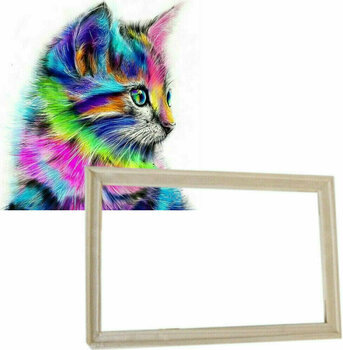 Schilderen op nummer Gaira With Frame Without Stretched Canvas Kitty - 1