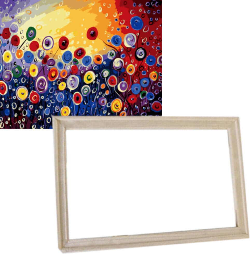 Schilderen op nummer Gaira With Frame Without Stretched Canvas Abstract Flowers