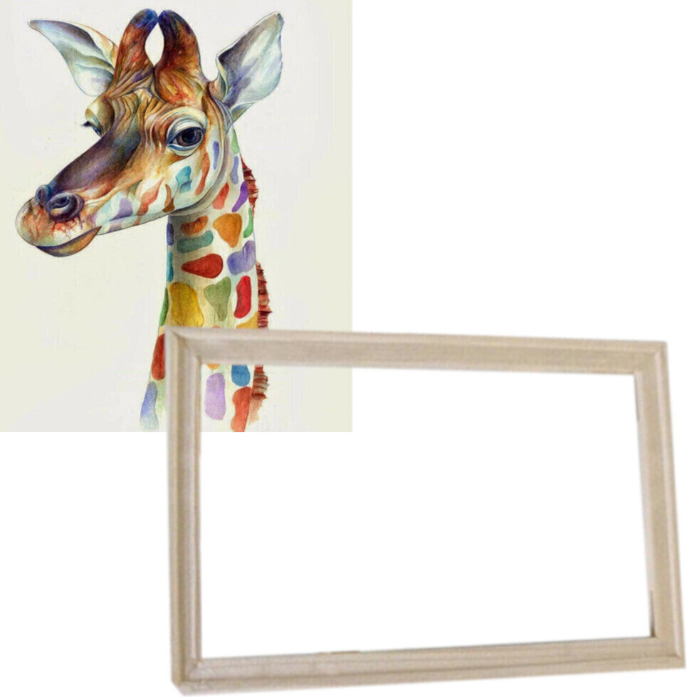 Schilderen op nummer Gaira With Frame Without Stretched Canvas Giraffe