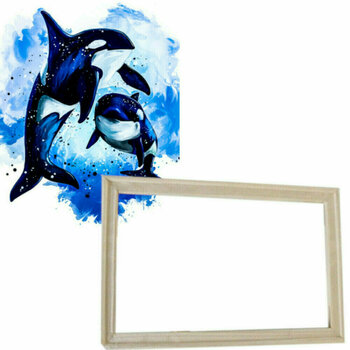 Schilderen op nummer Gaira With Frame Without Stretched Canvas Killer Whales - 1