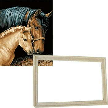 Slikanje po številkah Gaira Z okvirjem brez raztegnjenega platna Konji - 1