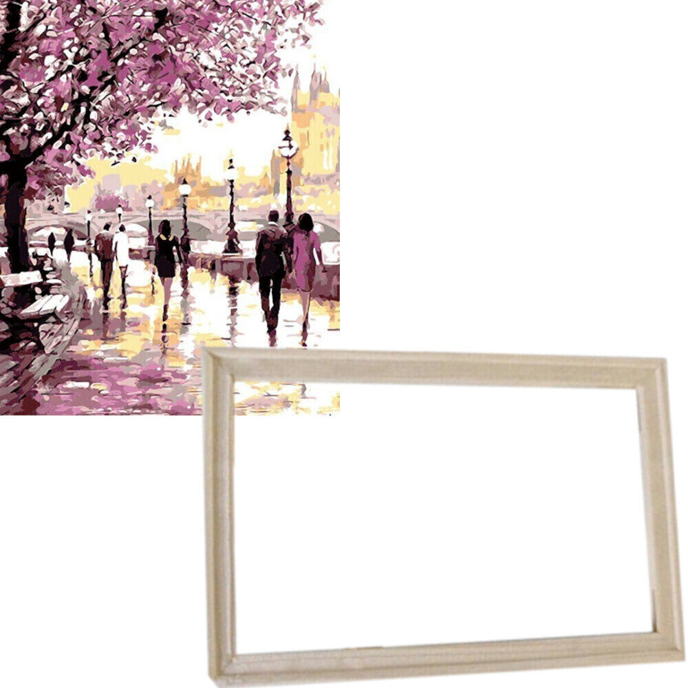 Schilderen op nummer Gaira With Frame Without Stretched Canvas A Walk Through Paris