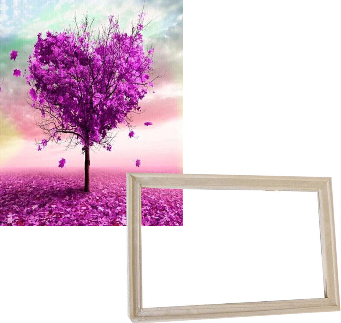 Painting by Numbers Gaira With Frame Without Stretched Canvas Colorful Tree