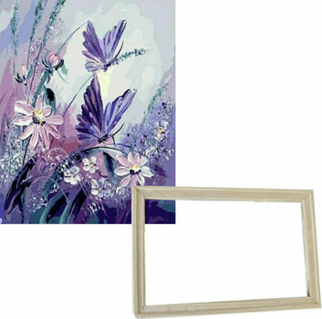Maling efter tal Gaira With Frame Without Stretched Canvas Butterflies on Flowers - 1