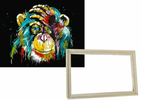 Picturi pe numere Gaira Cu cadru fără pânză întinsă Cimpanzeu - 1