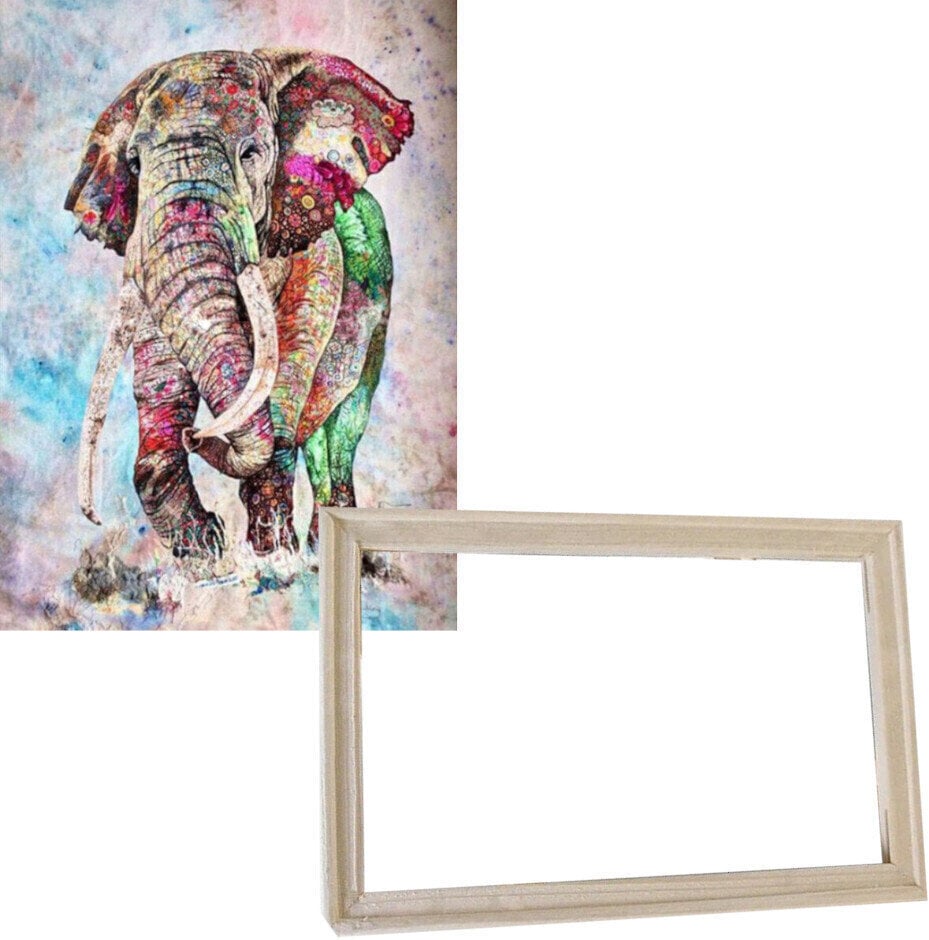 Painting by Numbers Gaira With Frame Without Stretched Canvas Elephant 2