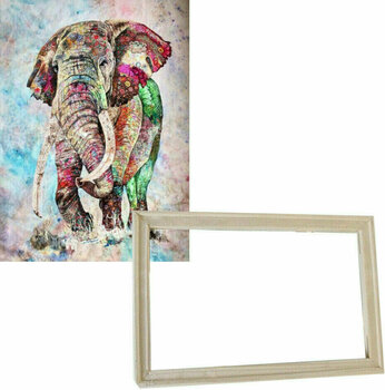 Schilderen op nummer Gaira With Frame Without Stretched Canvas Elephant 2 - 1