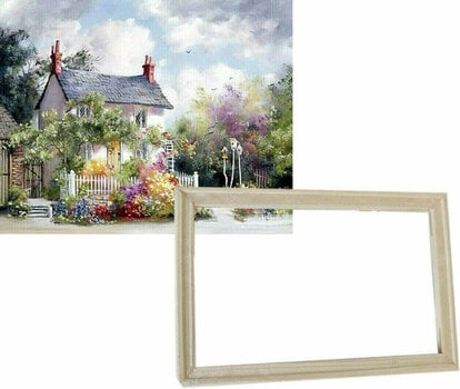 Schilderen op nummer Gaira With Frame Without Stretched Canvas House With a Garden - 1