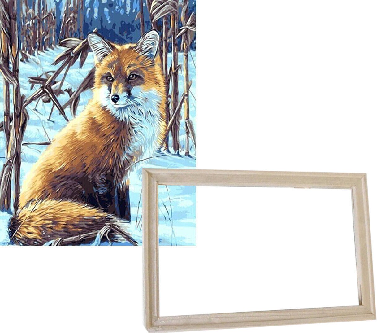 Maľovanie podľa čísel Gaira S rámom bez vypnutého plátna Líška