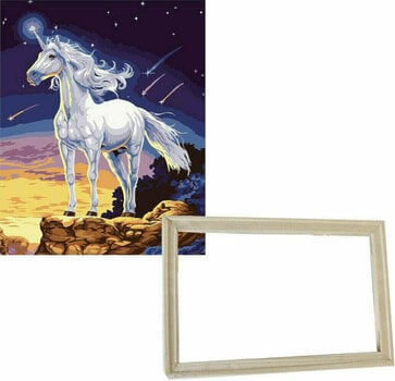 Maling efter tal Gaira With Frame Without Stretched Canvas Unicorn - 1