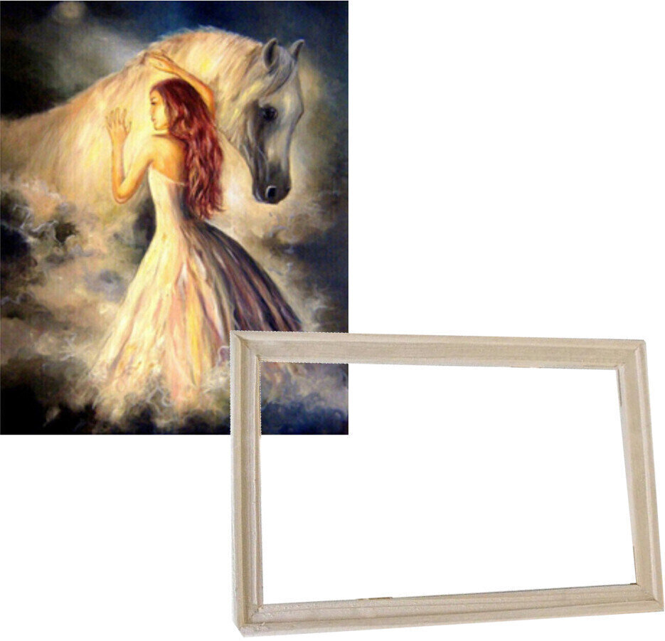 Pintura por números Gaira With Frame Without Stretched Canvas Girl With A Horse
