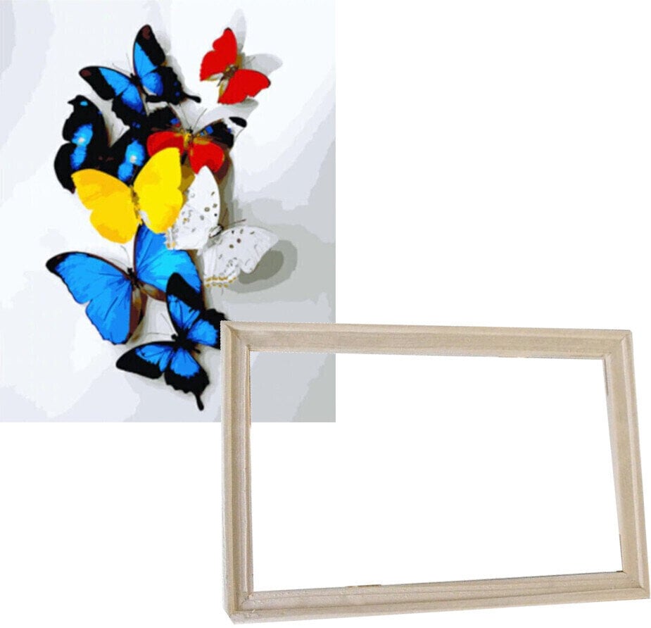 Ζωγραφική με Αριθμούς Gaira With Frame Without Stretched Canvas Butterflies
