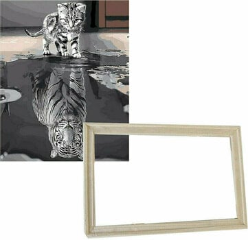 Schilderen op nummer Gaira With Frame Without Stretched Canvas Tiger - 1