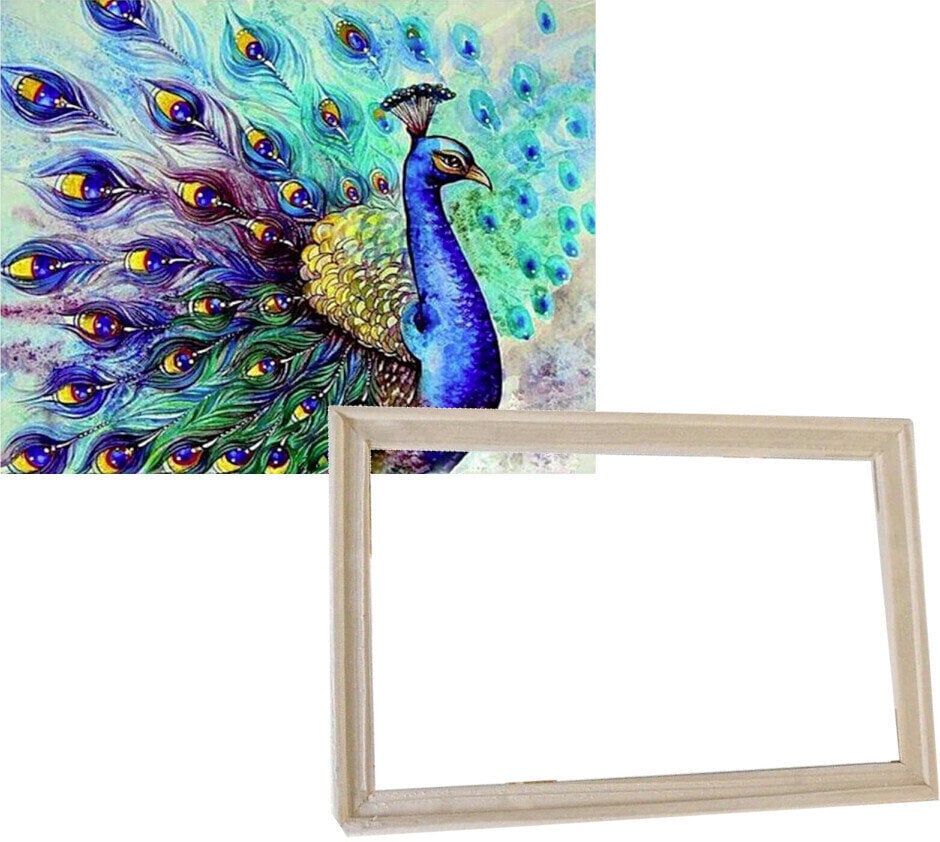 Ζωγραφική με Αριθμούς Gaira With Frame Without Stretched Canvas  Peacock
