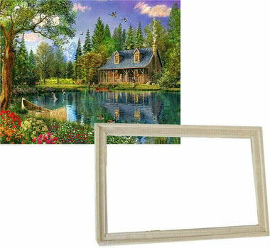 Painting by Numbers Gaira With Frame Without Stretched Canvas Boat on the Lake - 1