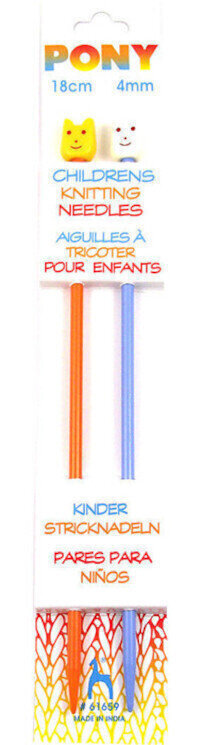 Agulha de tricô para criança Pony Kid's Knitting Needles Agulha de tricô para criança 18 cm