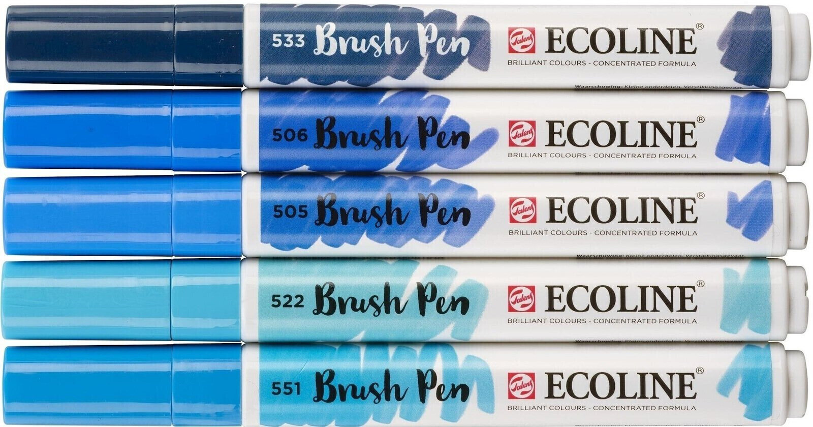 Marqueur Ecoline Brush pen X7 Stylos aquarelle Blue 5 pièces