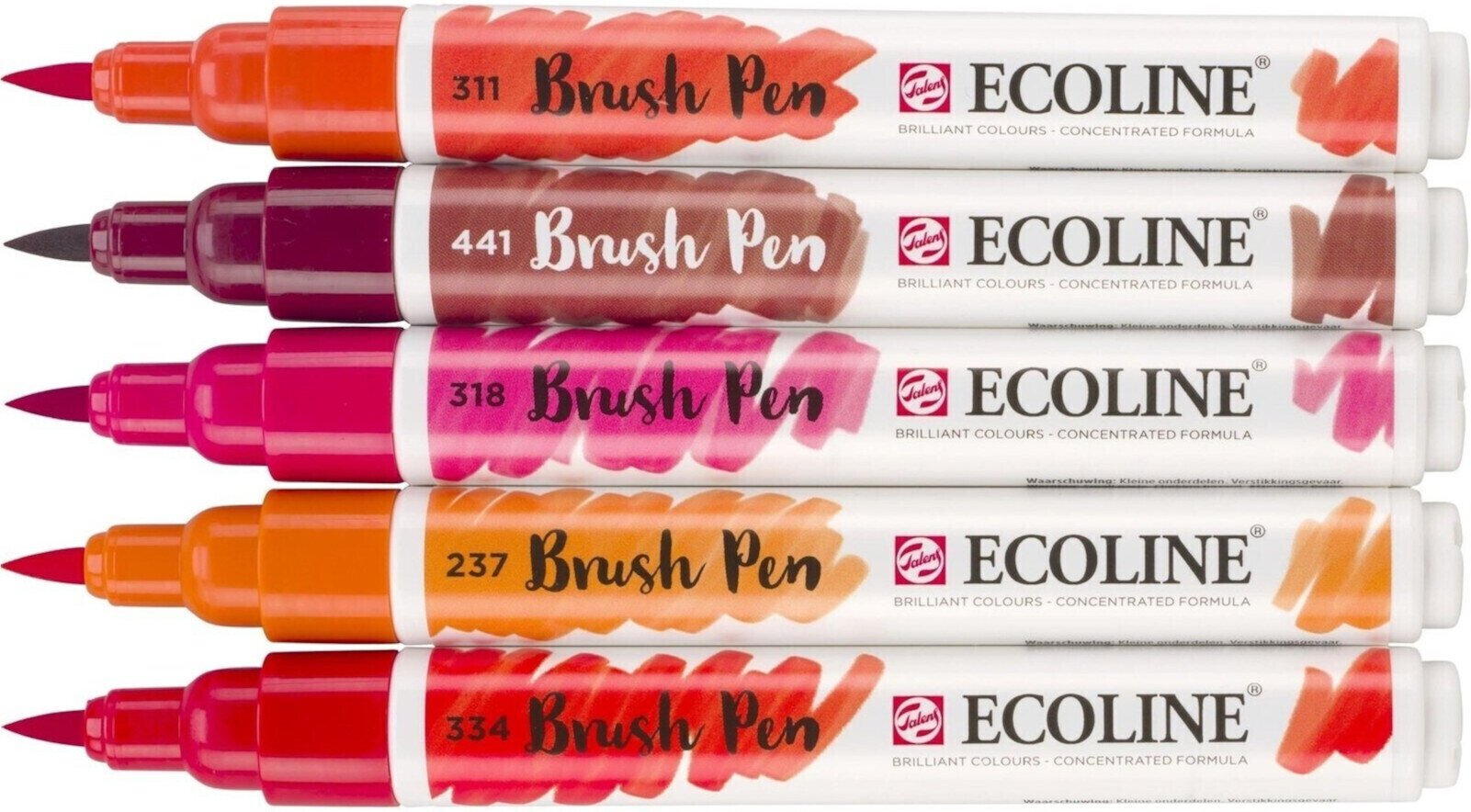 Markeerstift Ecoline Brushpen Brush Pen Red 5 pcs