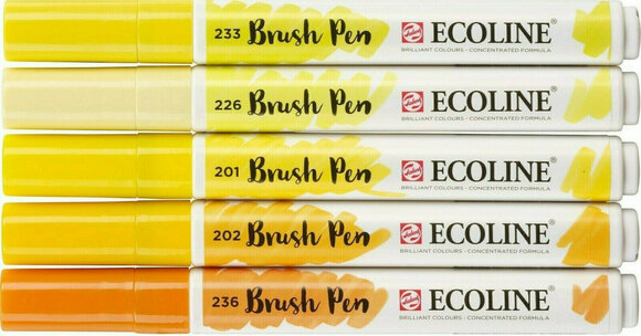 Markeerstift Ecoline Brushpen Brush Pen Yellow 5 pcs - 1