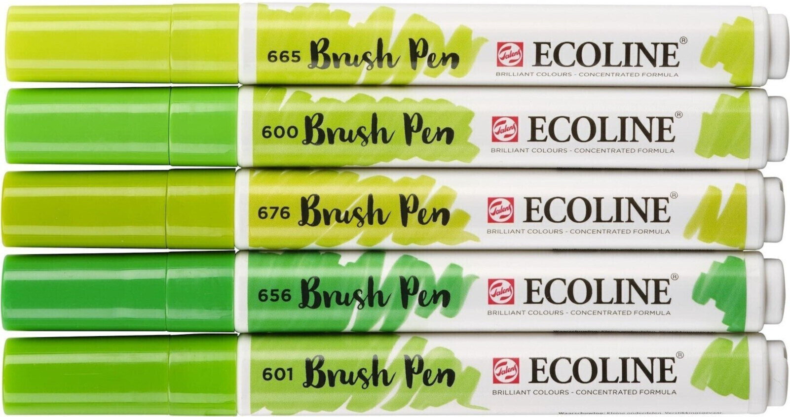 Marker Ecoline Brush pen X9 Акварел фломастери Green 5 Ком