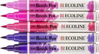 Markere Ecoline Brush pen X15 Akvarell filctollak Violet 5 db