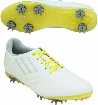 Calçado de golfe para mulher Adidas Adizero Tour Womens Golf Shoes White/Yellow UK 5 - 1