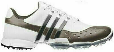 Chaussures de golf pour hommes Adidas Powerband 3.0 Chaussures de Golf pour Hommes White/Brown UK 10 - 1