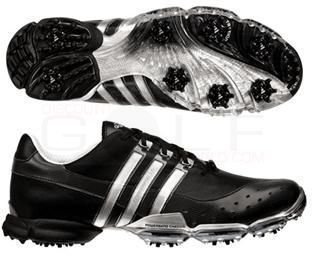Heren golfschoenen Adidas Powerband 3.0 Mens Golf Shoes Black/Silver UK 9