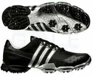 Heren golfschoenen Adidas Powerband 3.0 Mens Golf Shoes Black/Silver UK 9 - 1