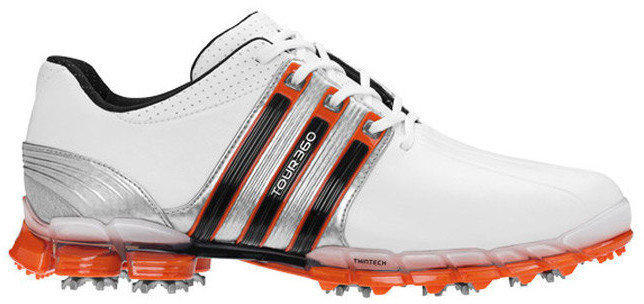 Heren golfschoenen Adidas Tour360 ATV Mens Golf Shoes White/Orange UK 9,5