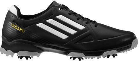 Férfi golfcipők Adidas Adizero 6-Spike Férfi Golf Cipők Black/White UK 7
