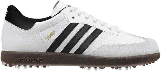 Calçado de golfe para homem Adidas Samba Mens Golf Shoes White/Black UK 8