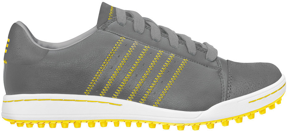 Calçado de golfe júnior Adidas Adicross Junior Golf Shoes Grey/White/Yellow UK 4
