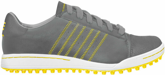 Calçado de golfe júnior Adidas Adicross Junior Golf Shoes Grey/White/Yellow UK 4 - 1