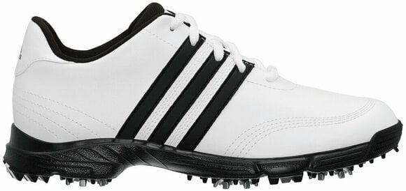 Calçado de golfe júnior Adidas Golflite 4 Junior Golf Shoes White/Black UK 3 - 1