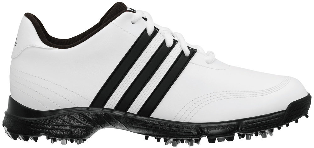 Calçado de golfe júnior Adidas Golflite 4 Junior Golf Shoes White/Black UK 4